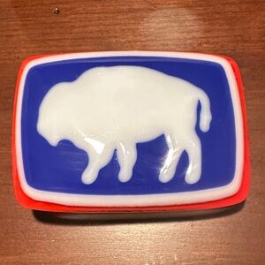 Wyoming Flag Glass Buffalo Belt Buckle - NWT